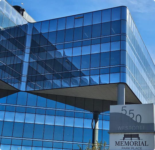 a building with glass windows