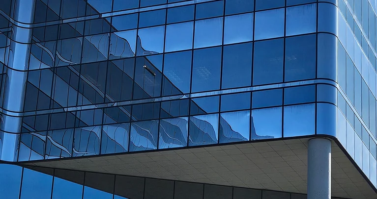 a building with glass windows