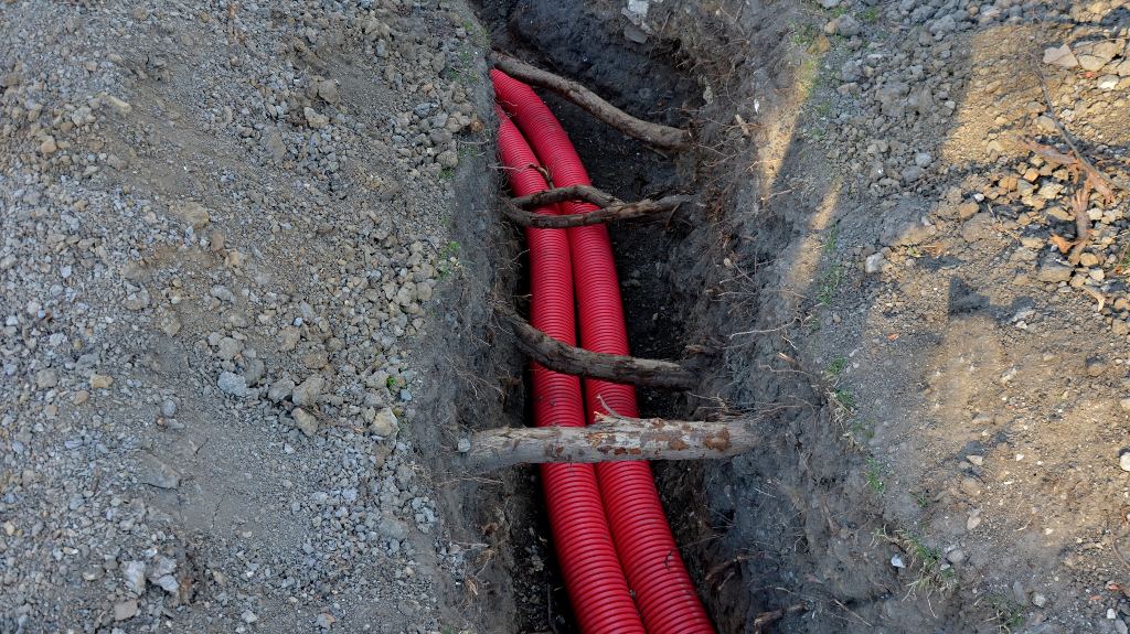high voltage cables on the ground